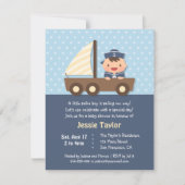 Schattigee Sailor Boy Nautische Baby Shower Uitnod Kaart (Voorkant)