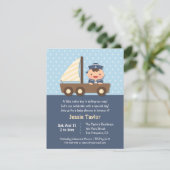 Schattigee Sailor Boy Nautische Baby Shower Uitnod Kaart (Staand voorkant)