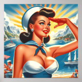 Schattigee Sailor Nautical Pin-up Poster (Voorkant)