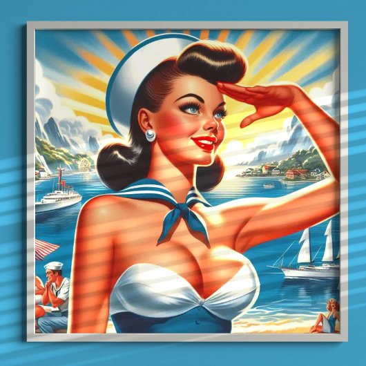 Schattigee Sailor Nautical Pin-up Poster