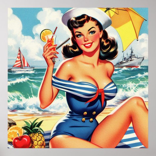 Schattigee Sailor Pin-up Poster (Voorkant)