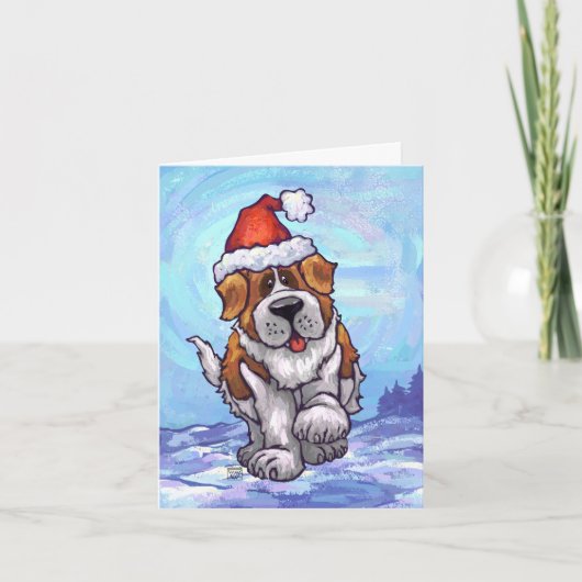 Schattigee Saint Bernard Dog vakantie Kaart (Voorkant)