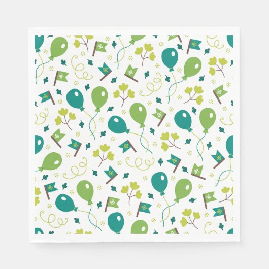 Schattigee Saint Patrick's Day Green Balloons Flag Servetten (Voorkant)