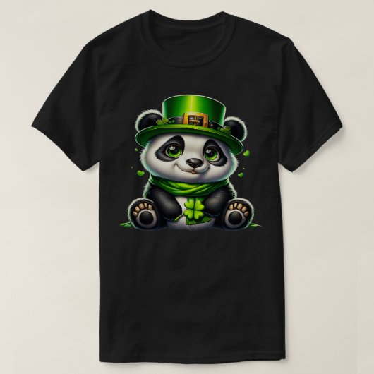 Schattigee Saint Patricks Panda Irish Clovers Luck T-shirt (Design voorkant)