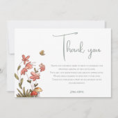 Schattigee salie bloemige vlinder Baby shower Bedankkaart (Voorkant)