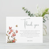 Schattigee salie bloemige vlinder Baby shower Bedankkaart (Staand voorkant)