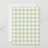 Schattigee salie groen Bow Gingham Baby shower Uit Kaart (Achterkant)