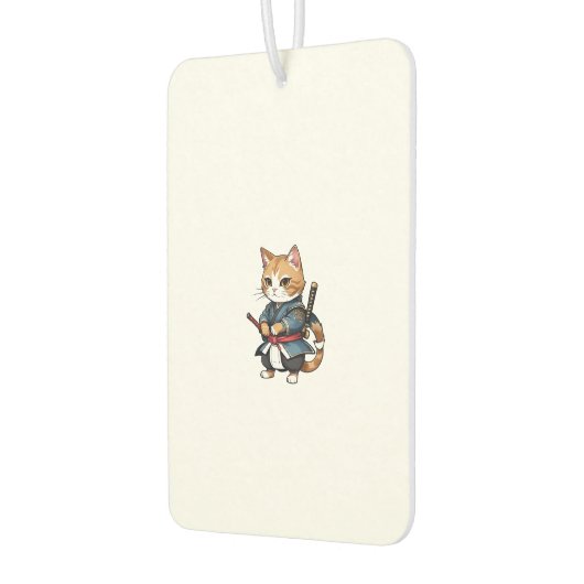 Schattigee Samurai Cat Phone Case Design Luchtverfrisser (Links)