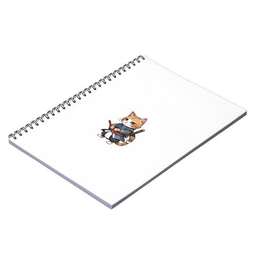 Schattigee Samurai Cat Phone Case Design Notitieboek (Linkerzijde)