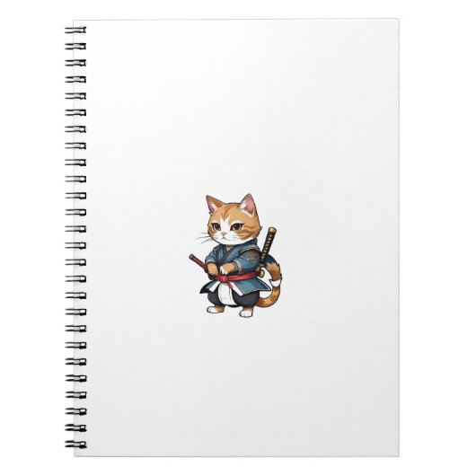 Schattigee Samurai Cat Phone Case Design Notitieboek (Voorkant)