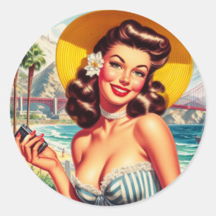Schattigee San Francisco Pin-up Ronde Sticker