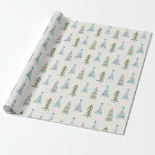 Schattigee Sandinavische kerstbomen Cadeaupapier (Uitgerold)