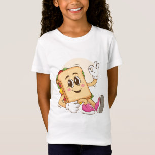 Schattigee Sandwich Cartoon – Fun Girls’ Foodie T- T-shirt