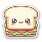 Schattigee Sandwich Custom-Cut Vinyl Stickers (Voorkant)