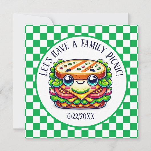 Schattigee sandwich picknick kaart (Voorkant)