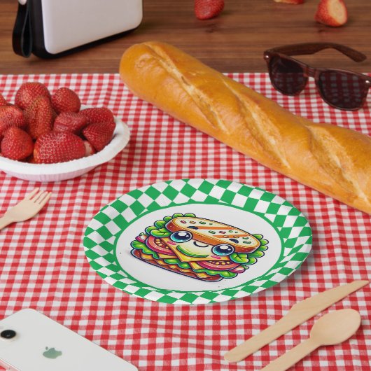 Schattigee sandwich picknick papieren bordje (Picknick)
