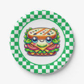 Schattigee sandwich picknick papieren bordje (Voorkant)