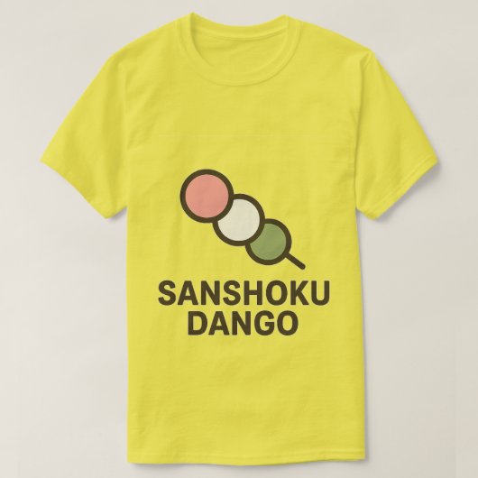 Schattigee Sanshoku Dango illustratie T-shirt (Design voorkant)