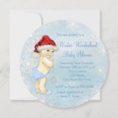 Schattigee Santa Baby Blue Snowflake Baby shower Kaart (Achterkant)