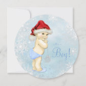Schattigee Santa Baby Blue Snowflake Baby shower Kaart (Voorkant)