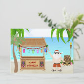Schattigee Santa Beach Verjaardagsuitnodigingen Kaart (Staand voorkant)