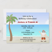Schattigee Santa Beach Verjaardagsuitnodigingen Kaart (Achterkant)