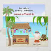 Schattigee Santa Beach Verjaardagsuitnodigingen Kaart (Voorkant / Achterkant)