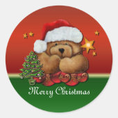 Schattigee Santa Beer Kerst stickers (Voorkant)