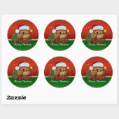 Schattigee Santa Beer Kerst stickers (Vel)