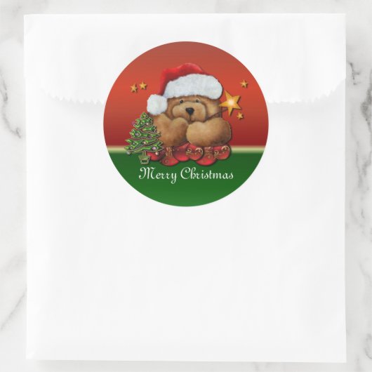 Schattigee Santa Beer Kerst stickers (Tas)