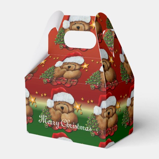 Schattigee Santa Beer Kerstmis Gable Favor Box 2 Bedankdoosjes (Voorkant Zijde)