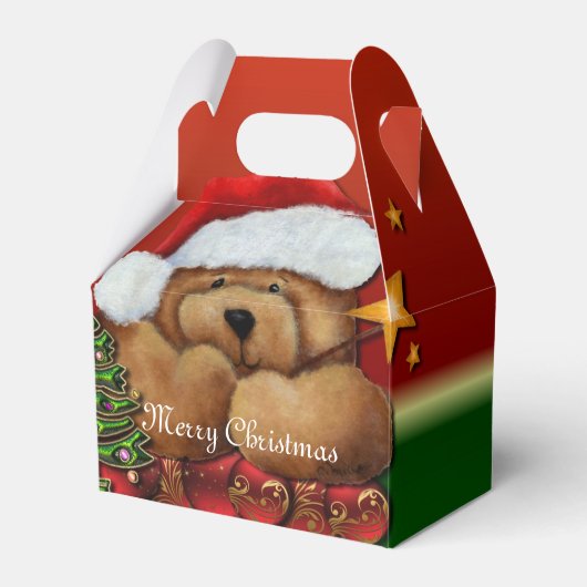 Schattigee Santa Beer Kerstmis Gable Favor Box Bedankdoosjes (Voorkant Zijde)