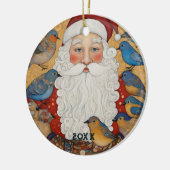 Schattigee Santa Blue Birds Keramisch Ornament (Links)