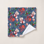 Schattigee Santa Boots Balls Red Holly Berries Ker Bad Handdoek (Wasdoekje)