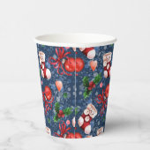 Schattigee Santa Boots Balls Red Holly Berries Ker Papieren Bekers (Rechts)