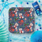 Schattigee Santa Boots Balls Red Holly Berries Ker Papieren Bordje (Feest)