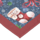 Schattigee Santa Boots Balls Red Holly Berries Ker Tafelkleed (Gekanteld)