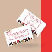 Schattigee Santa Cat Cartoons Kerstcadeaubon Visitekaartje