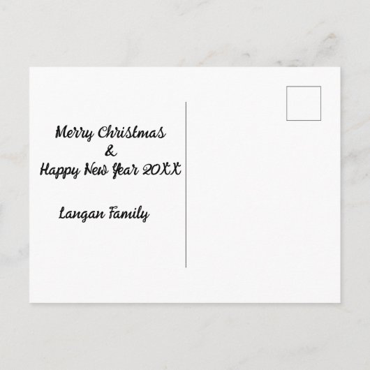 Schattigee Santa Cat Custom Holiday Christmas Kaar Briefkaart (Achterkant)