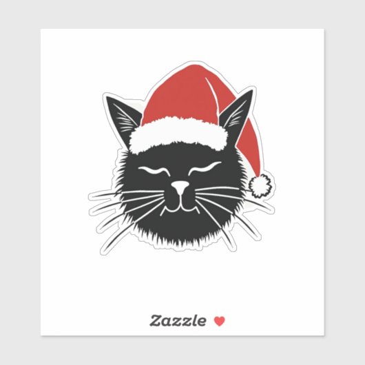 Schattigee Santa Cat Lover Christmas Mannen Vrouwe Sticker (Vel)