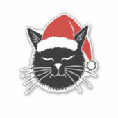 Schattigee Santa Cat Lover Christmas Mannen Vrouwe Sticker (Voorkant)