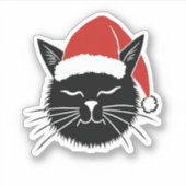 Schattigee Santa Cat Lover Christmas Mannen Vrouwe Sticker (Voorkant)