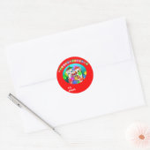 Schattigee Santa Cats Kerst stickers / Cadeau Labe (Envelop)