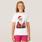 Schattigee Santa Christmas Kinder T-shirt (Voorkant volledig)