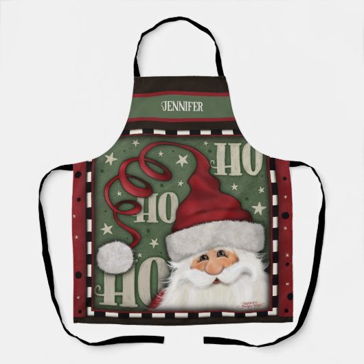 Schattigee Santa Christmas Whimsical Custom Inspir Schort (Voorkant)