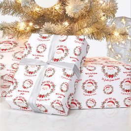 Schattigee Santa Christmas Wrapping Papier Naam Te