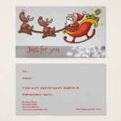Schattigee Santa Claus Business Gift Kaart Certifi (Voorkant /achterkant)