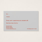 Schattigee Santa Claus Business Gift Kaart Certifi (Achterkant)