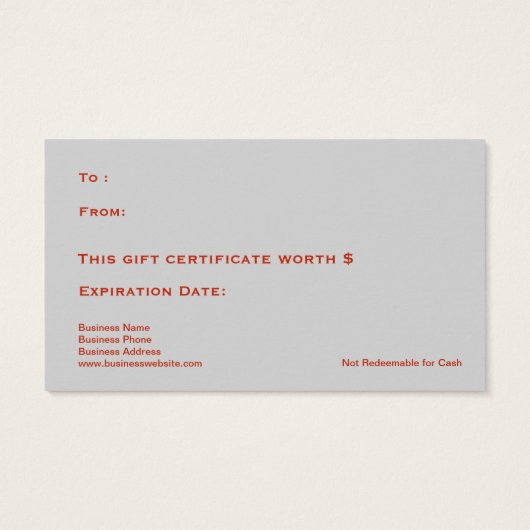 Schattigee Santa Claus Business Gift Kaart Certifi (Achterkant)