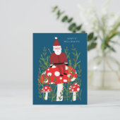 Schattigee Santa Claus Magische Paddestoelen CUSTO Briefkaart (Staand voorkant)